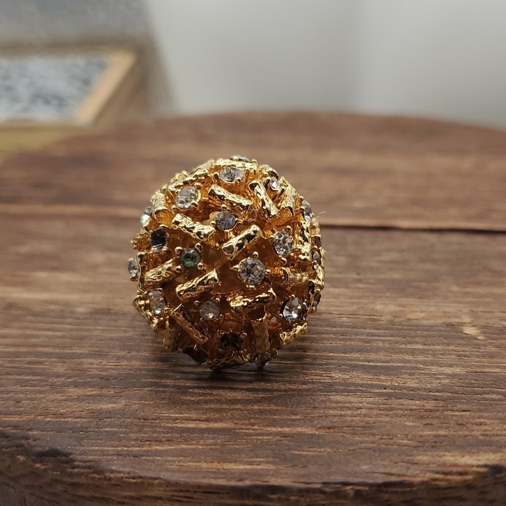 Size 5 R567 Vendome blooming gold filled nugget ring missing some stones